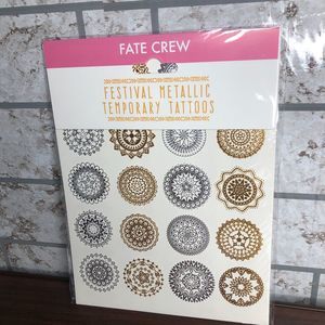 Metallic festival temporary flash tattoos gold silver native NEW hypo‎